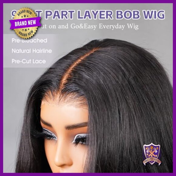 Human Hair Lace Front Wig Glueless 12 Inch Yaki Straight 180% Density main image 4